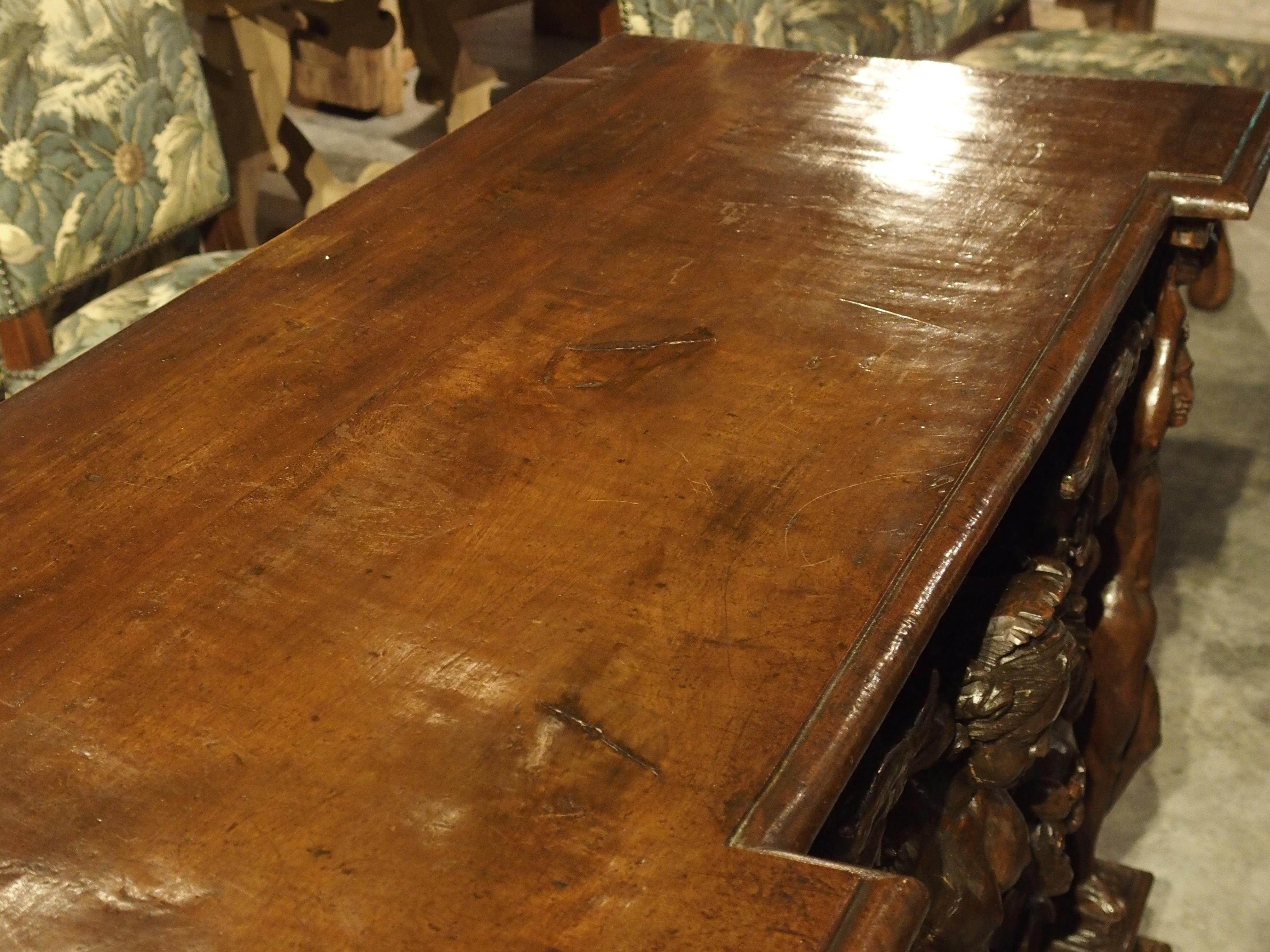 Antique Italian Walnut Wood Buffet/Credenza from Rome, 19th Century 12