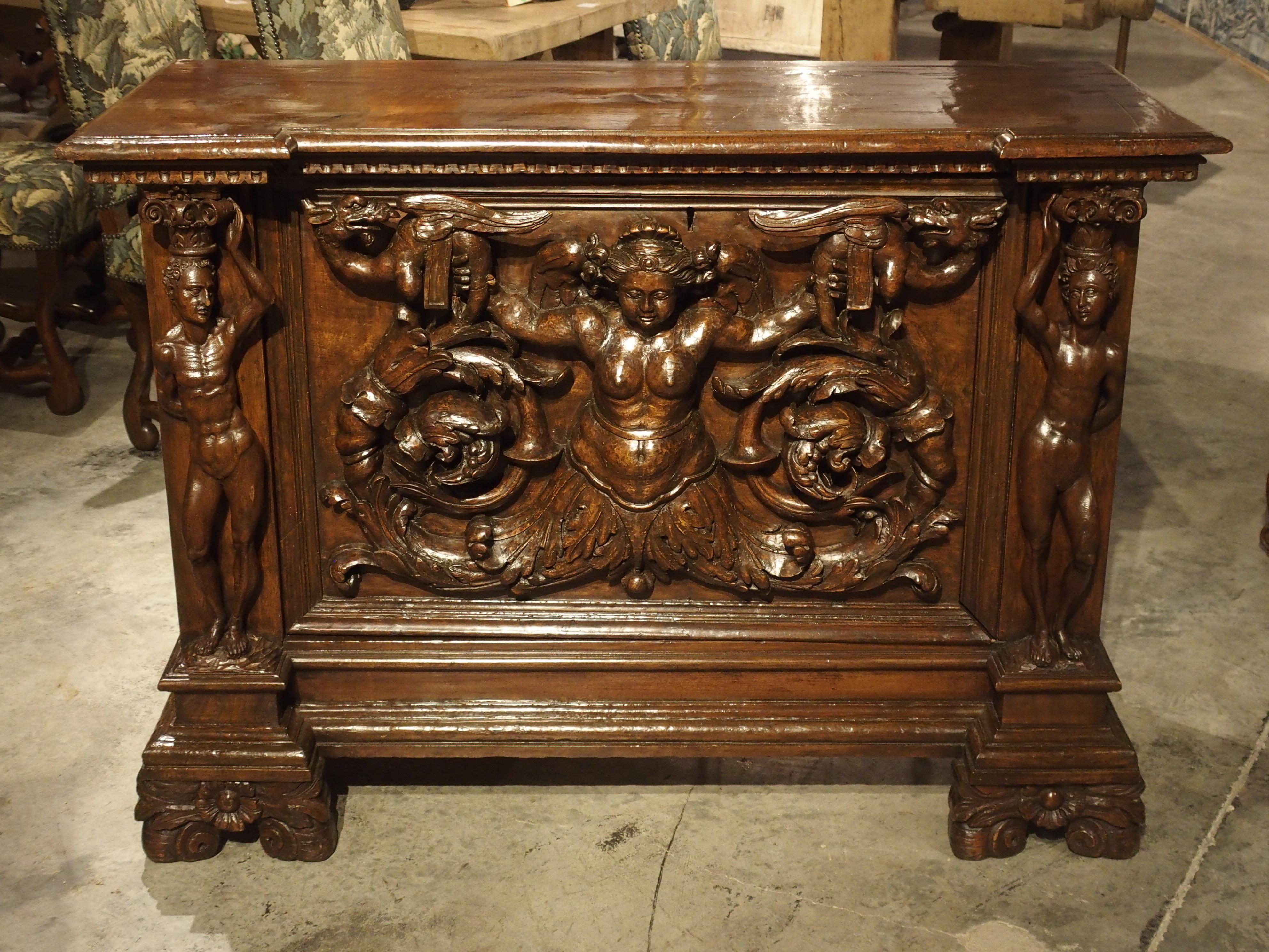 Antique Italian Walnut Wood Buffet/Credenza from Rome, 19th Century 13