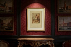 Antike italienische Wasserfarbe mit dem Titel „Contadino Di Sabina“ aus dem 19. Jahrhundert