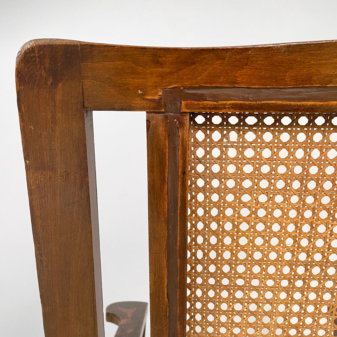 Antiker italienischer Sessel aus Holz und Wiener Stroh, Anfang 1900 im Angebot 5