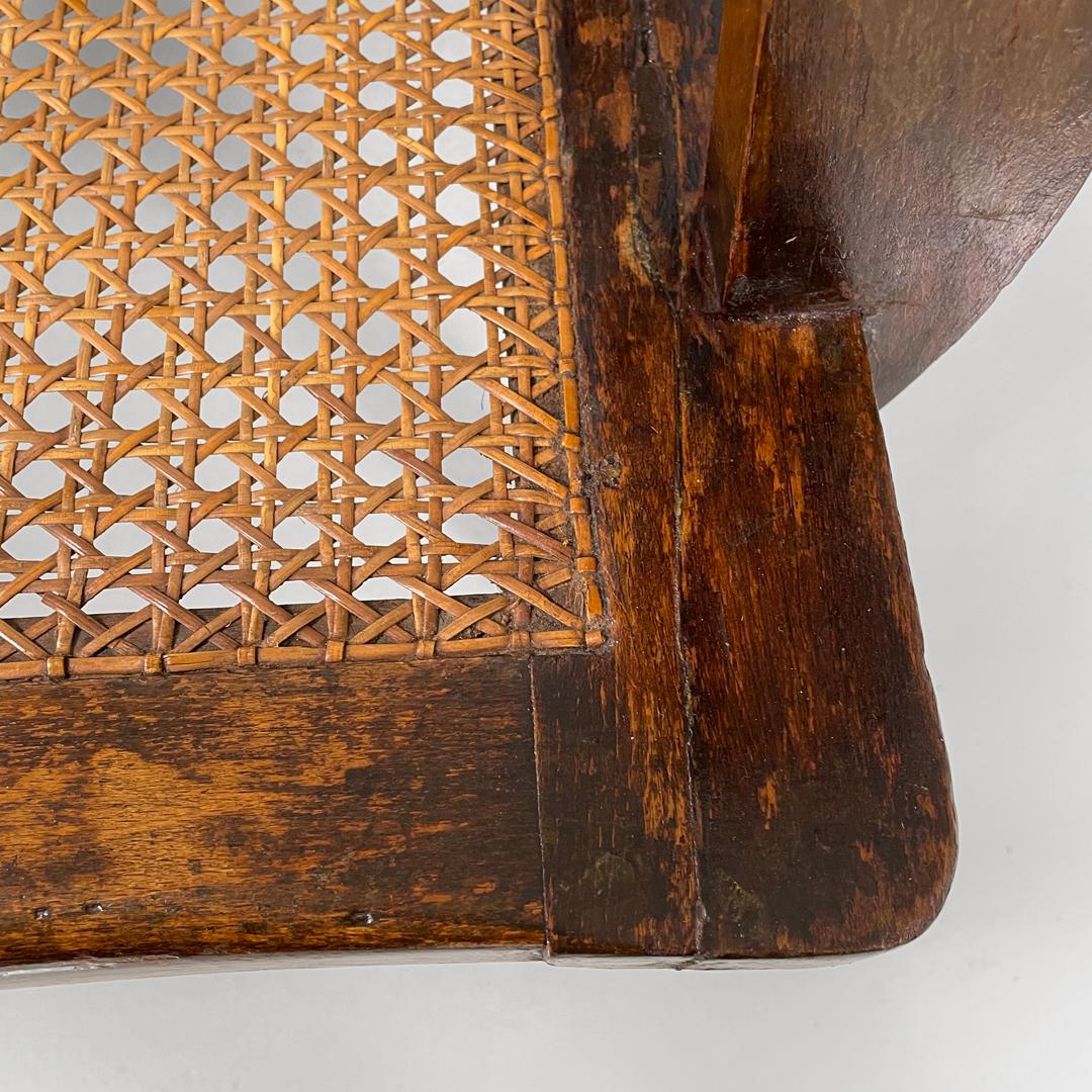 Antiker italienischer Sessel aus Holz und Wiener Stroh, Anfang 1900 im Angebot 7
