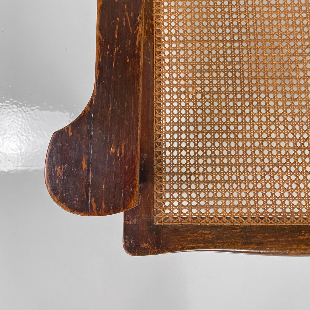 Antiker italienischer Sessel aus Holz und Wiener Stroh, Anfang 1900 im Angebot 9