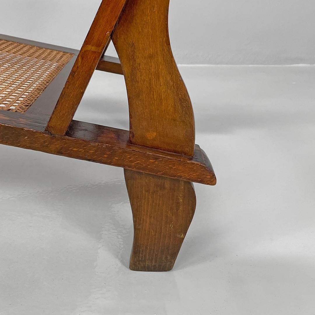 Antiker italienischer Sessel aus Holz und Wiener Stroh, Anfang 1900 im Angebot 11