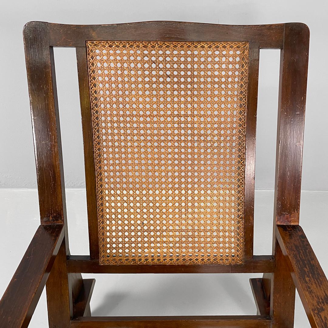 Antiker italienischer Sessel aus Holz und Wiener Stroh, Anfang 1900 im Angebot 4