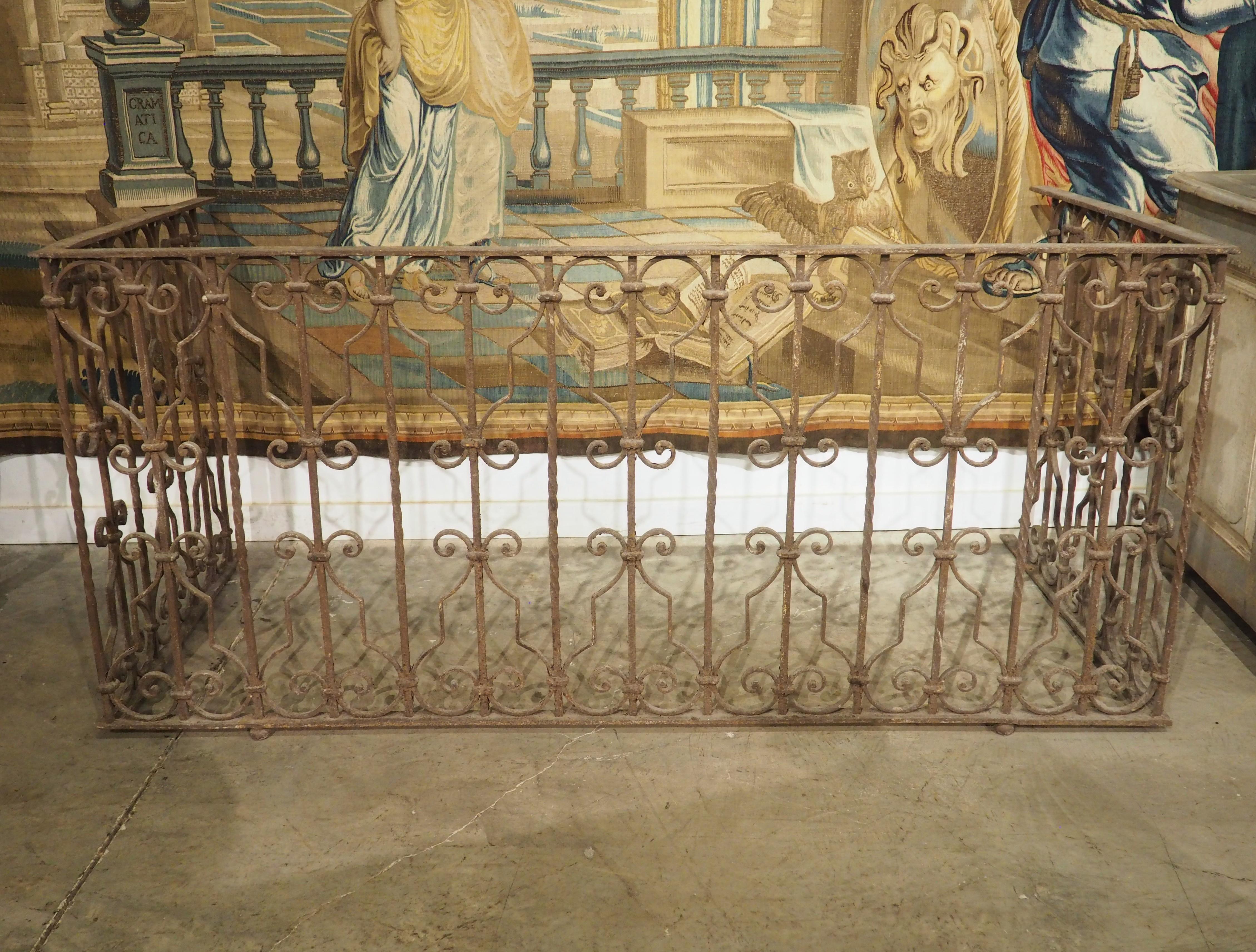 Antique Italian Wrought Iron Balcony Railing as Console Table Base ...