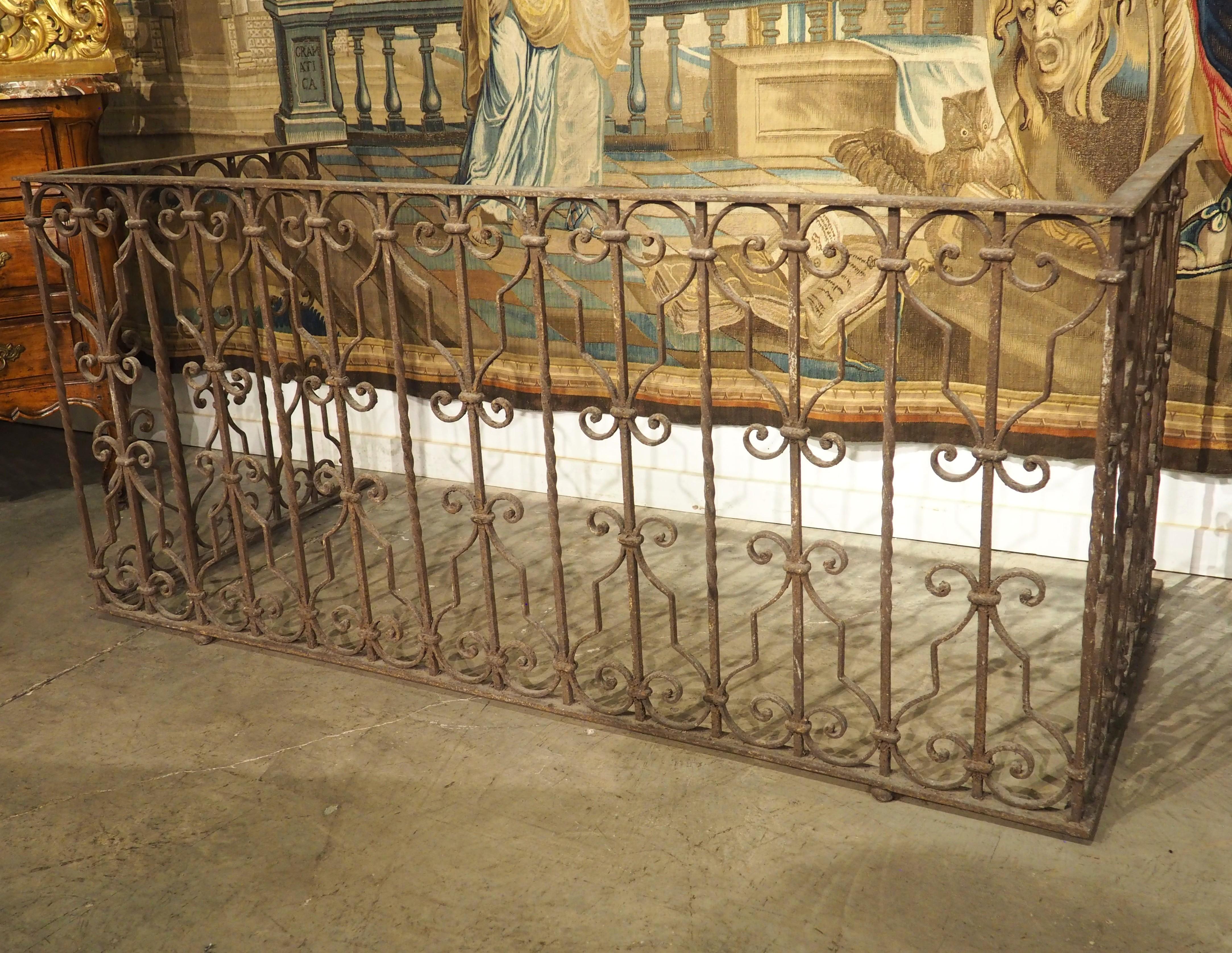 Antique Italian Wrought Iron Balcony Railing as Console Table Base ...