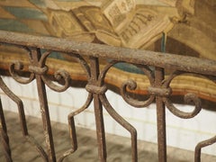 Antique Italian Wrought Iron Balcony Railing as Console Table Base, 19th Century
