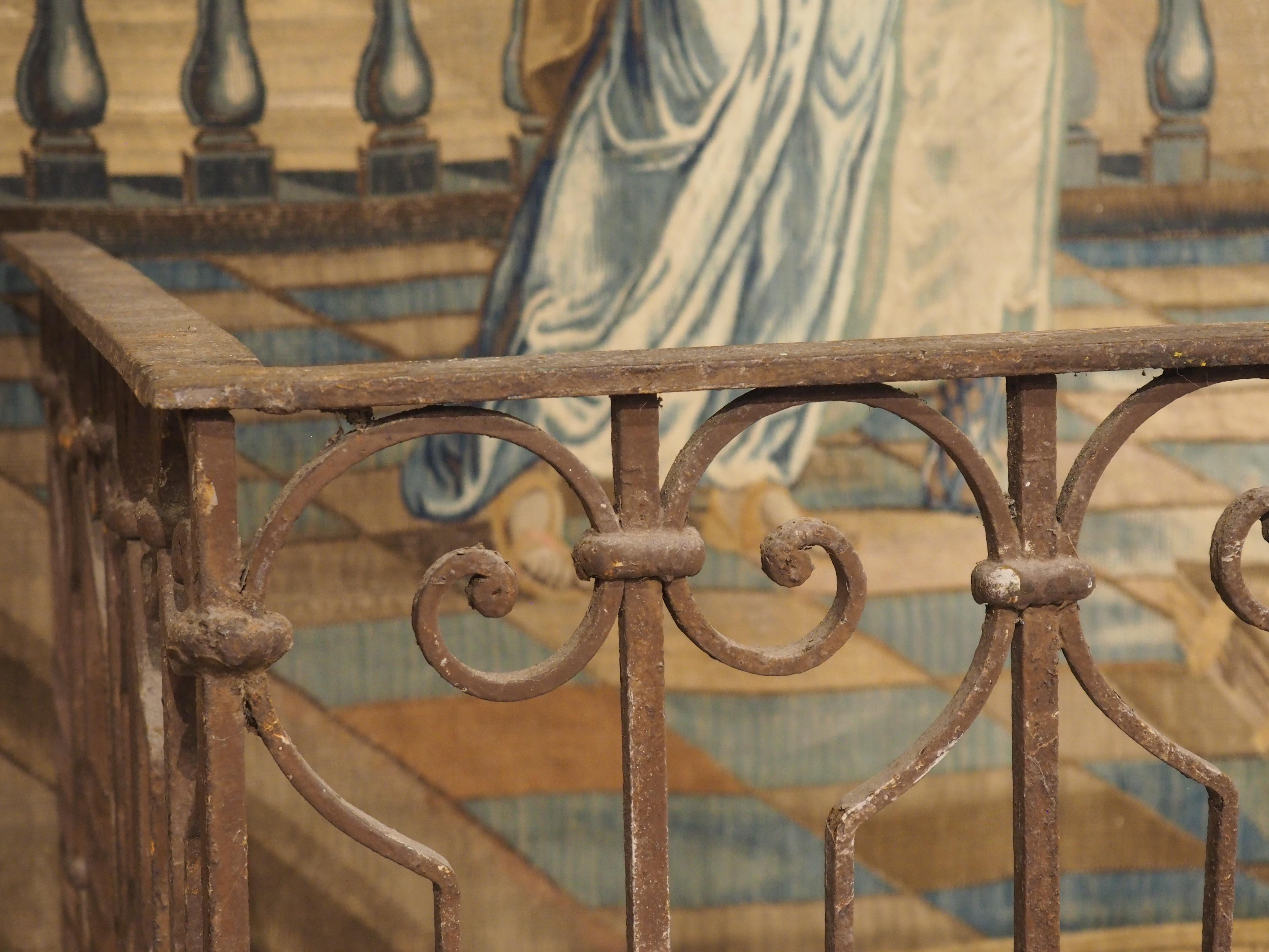 Antique Italian Wrought Iron Balcony Railing as Console Table Base ...