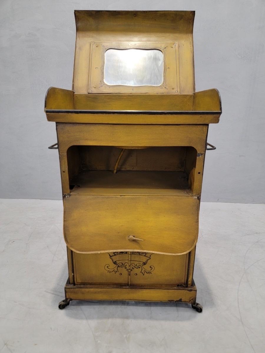 Country Antique Italian Yellow Metal Wash Stand  For Sale