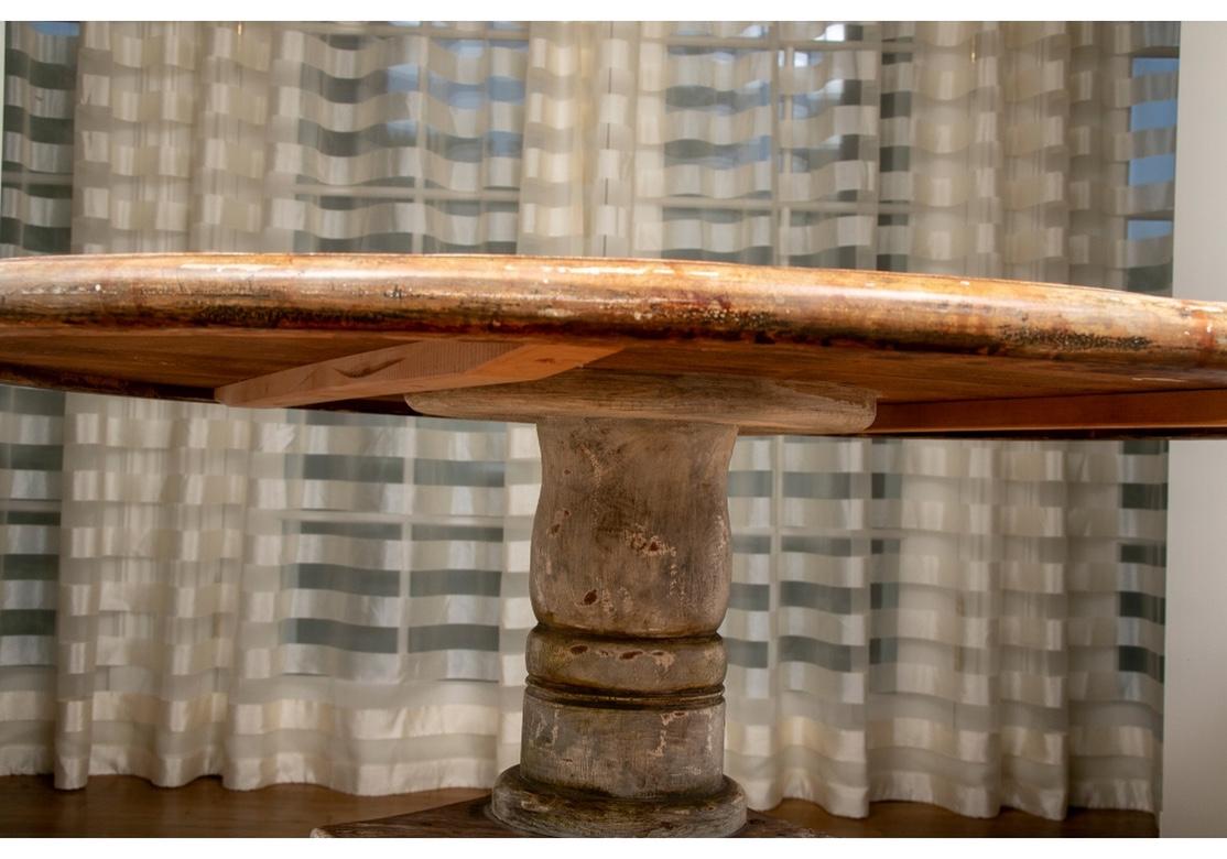 Antique Italianate Neoclassical Paint Decorated Center Table In Distressed Condition For Sale In Bridgeport, CT