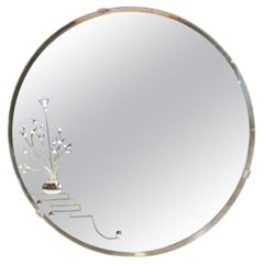 Antique Mirror rotondo in vetro acidato