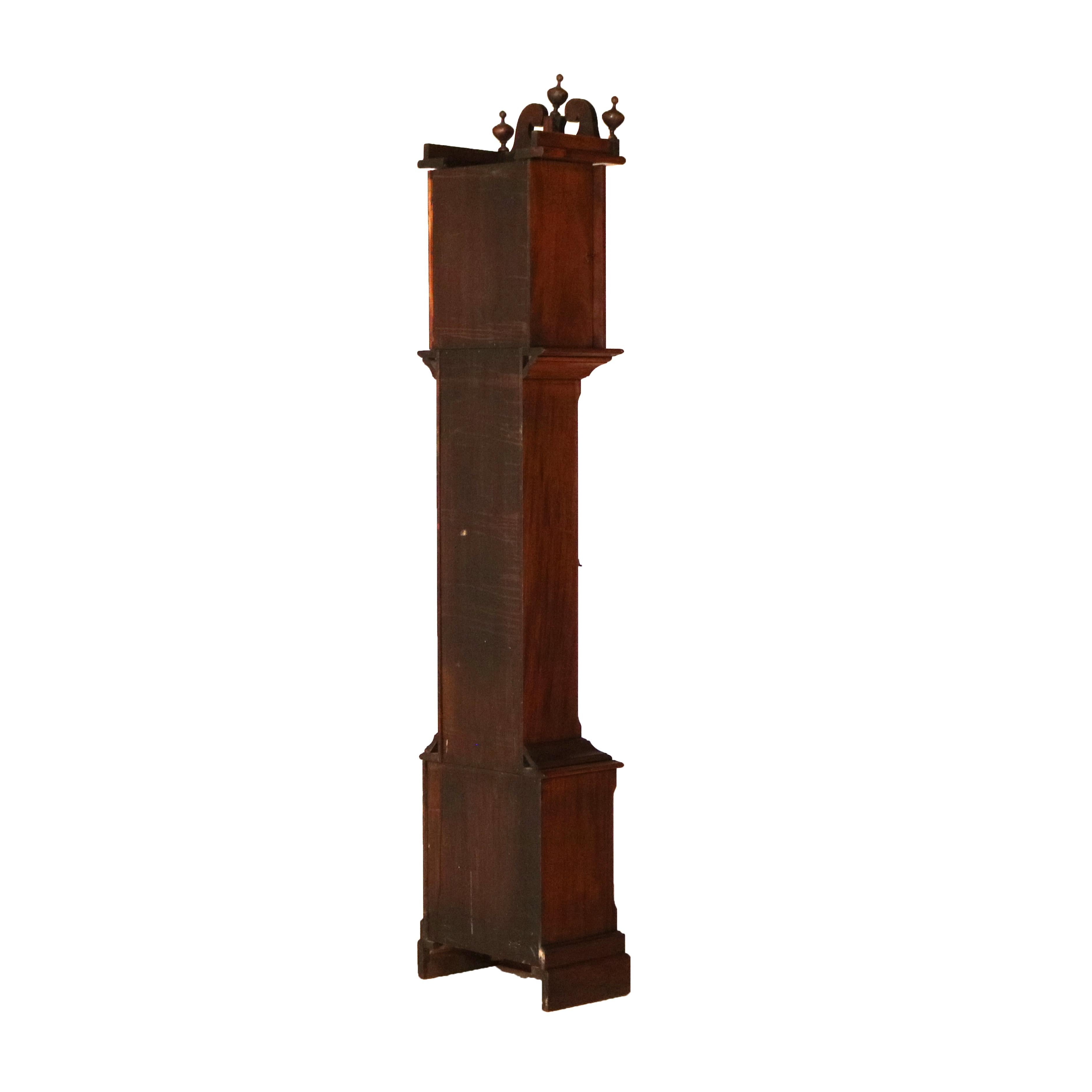 Antique Ithaca Clock Co. Tall Case Walnut Grandfather Clock C1920 5