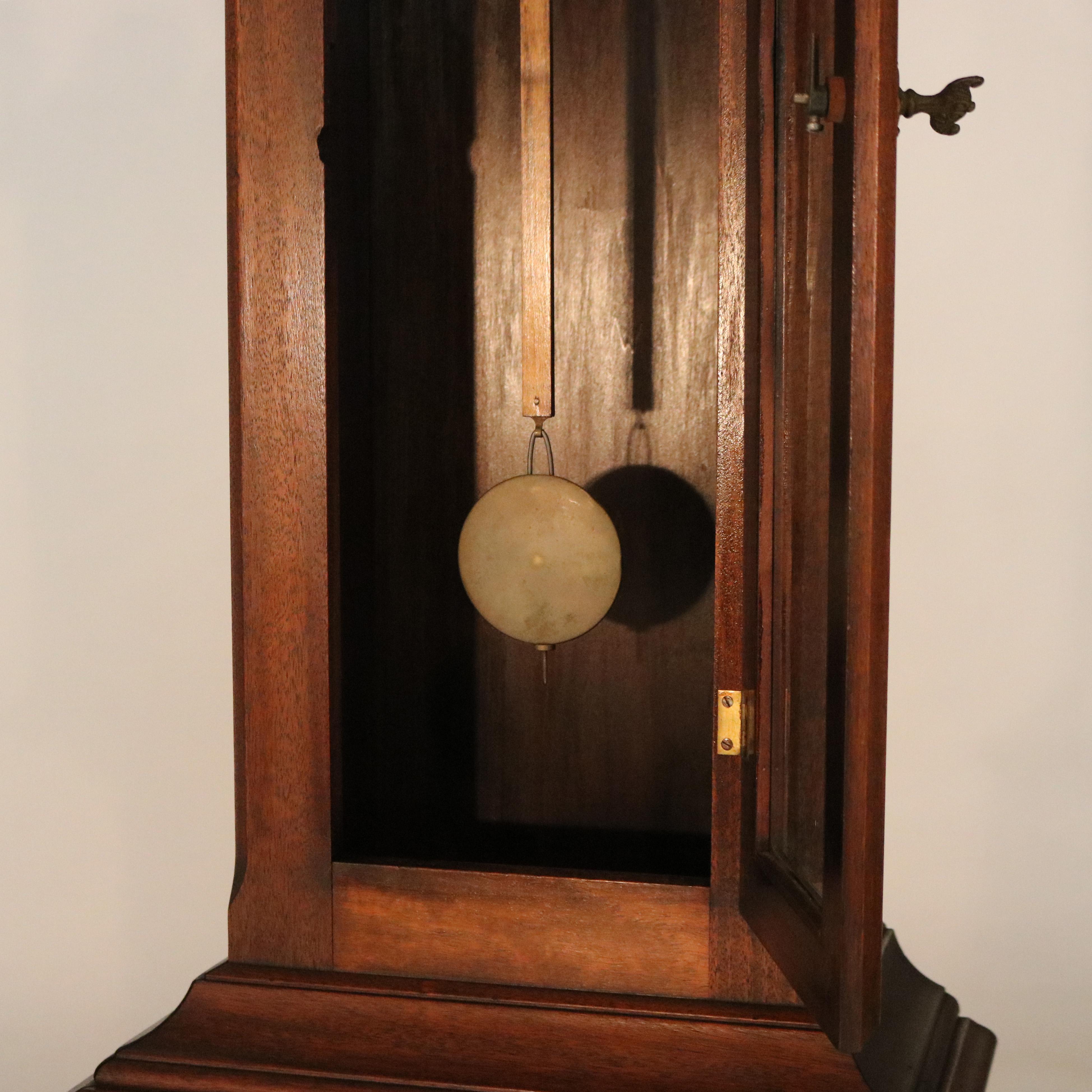 Antique Ithaca Clock Co. Tall Case Walnut Grandfather Clock C1920 1