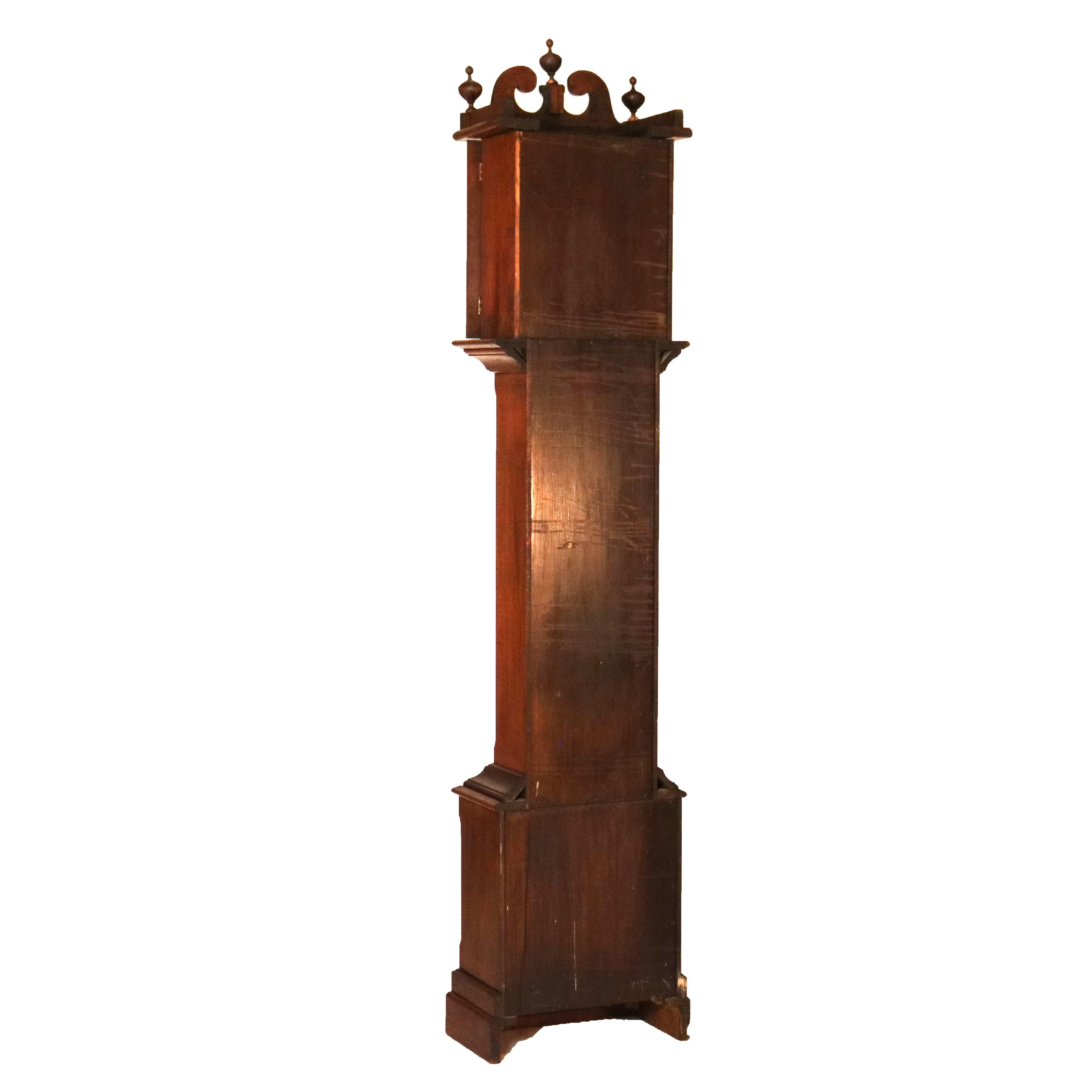 Antique Ithaca Clock Co. Tall Case Walnut Grandfather Clock C1920 4