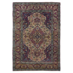 Antique Ivory Isfahan Rug