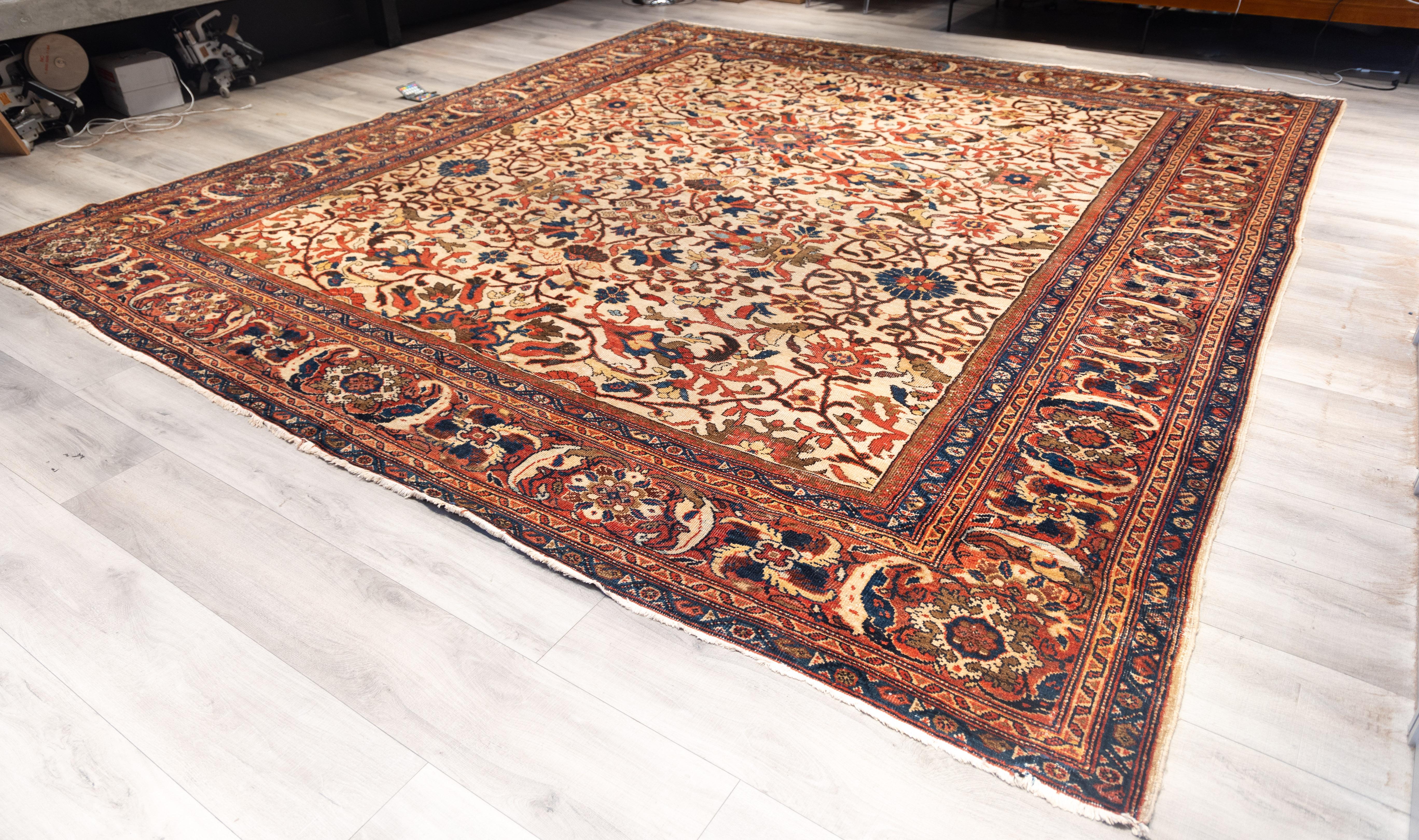Persian Antique ivory Mahal sultanabad For Sale