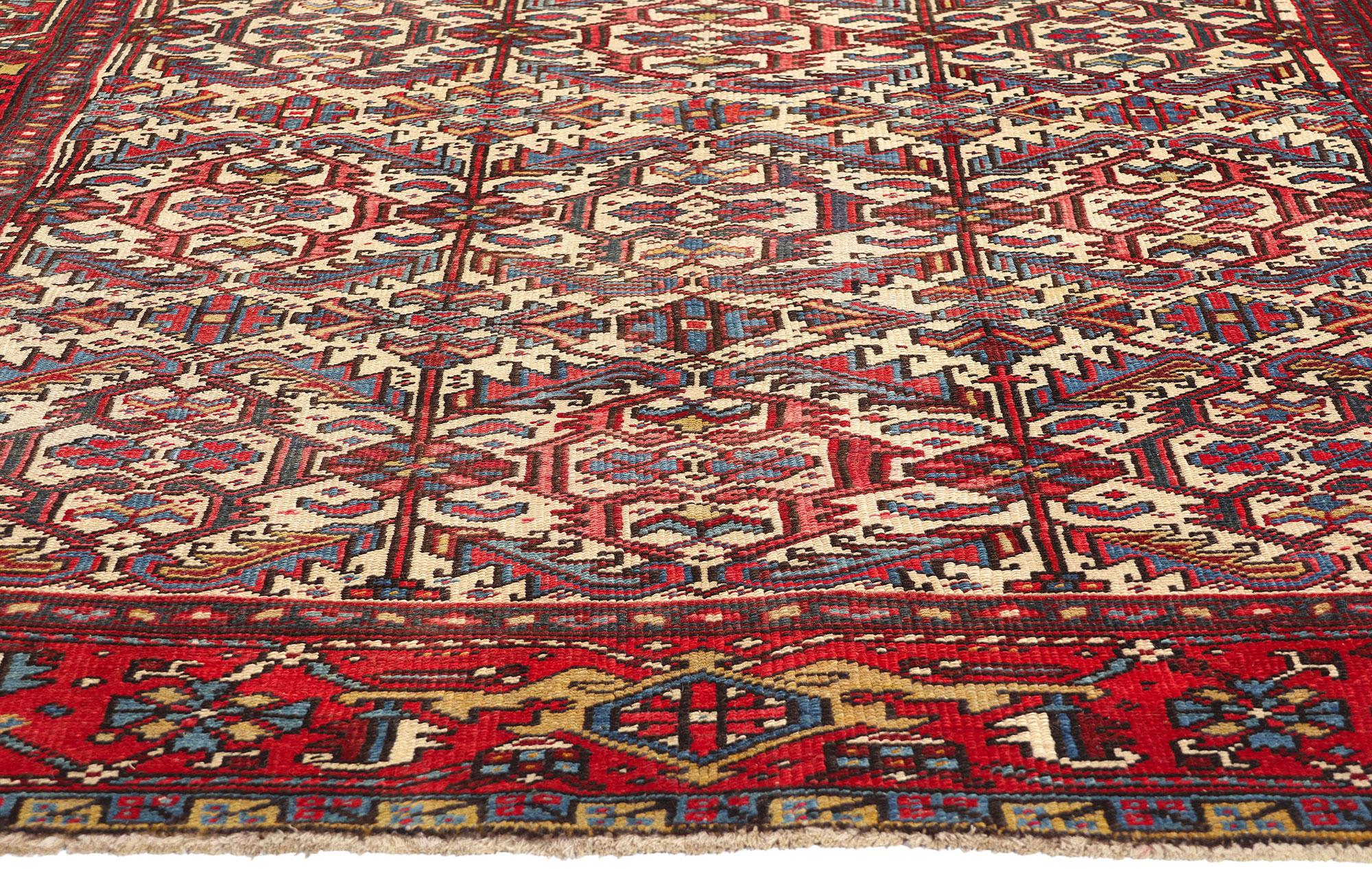 Perse Tapis persan ivoire antique Serapi Heriz en vente