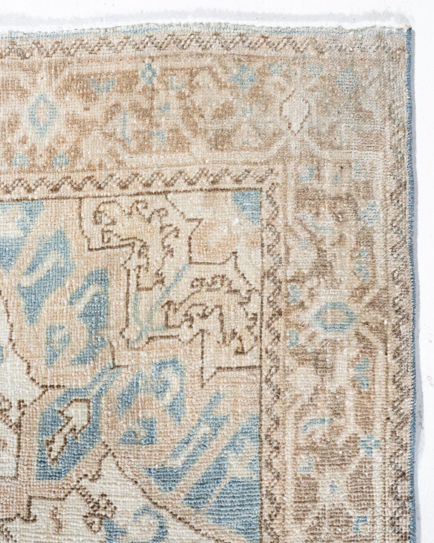Perse Tapis persan Heriz ivoire ancien  3'7 x 4'5 en vente