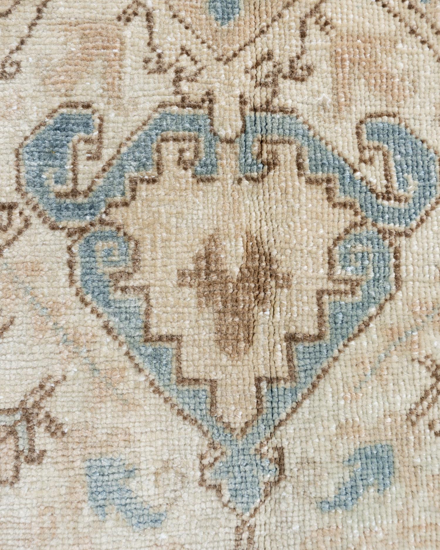 20ième siècle Tapis persan Heriz ivoire ancien  3'7 x 4'5 en vente