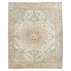 Tappeto d'area persiano Heriz avorio antico  3'7 x 4'5