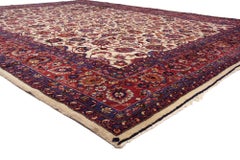 Antique Ivory Persian Mashhad Carpet