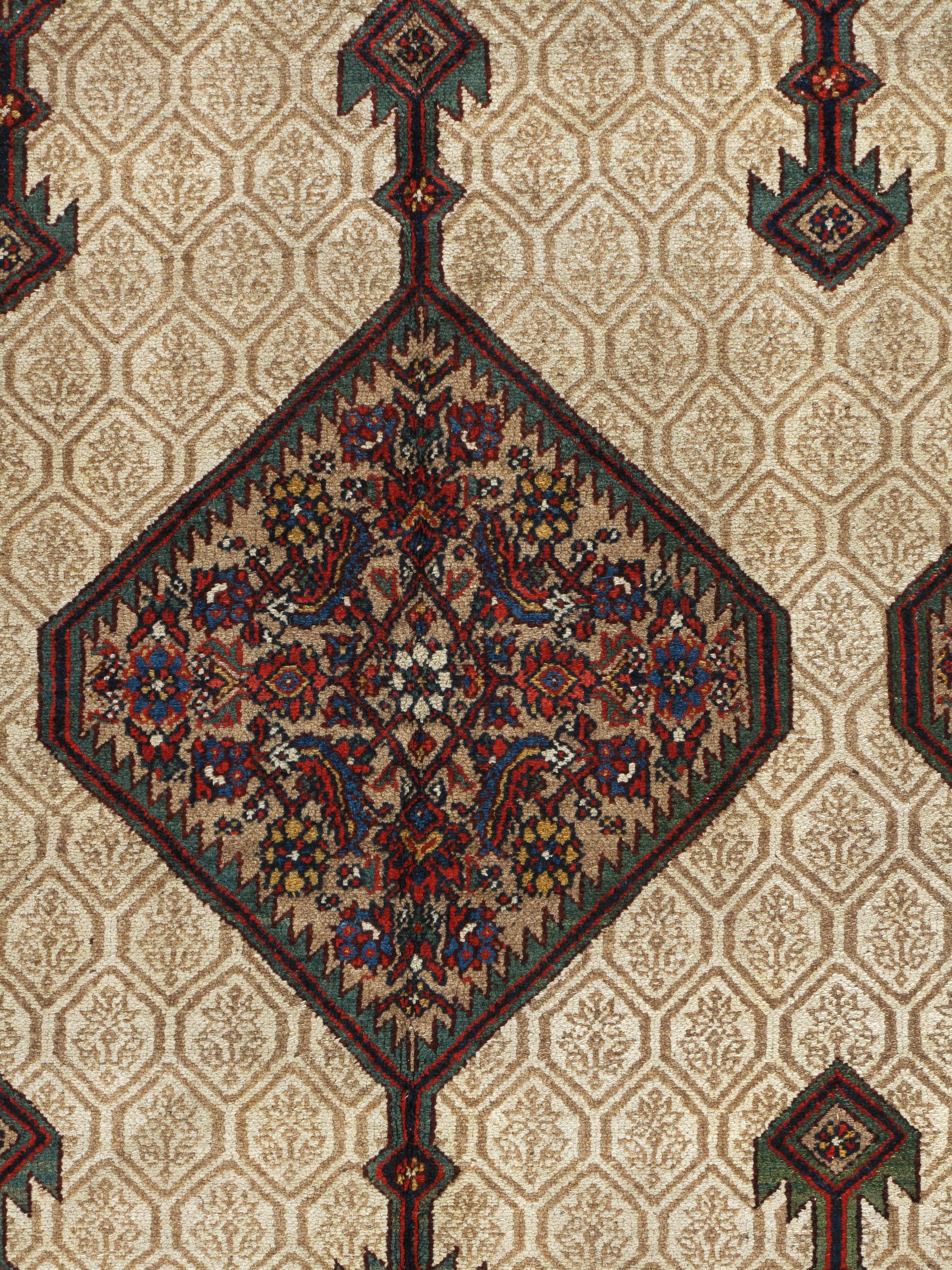 Persian Antique Ivory Serab Runner 7' x 13'7 For Sale