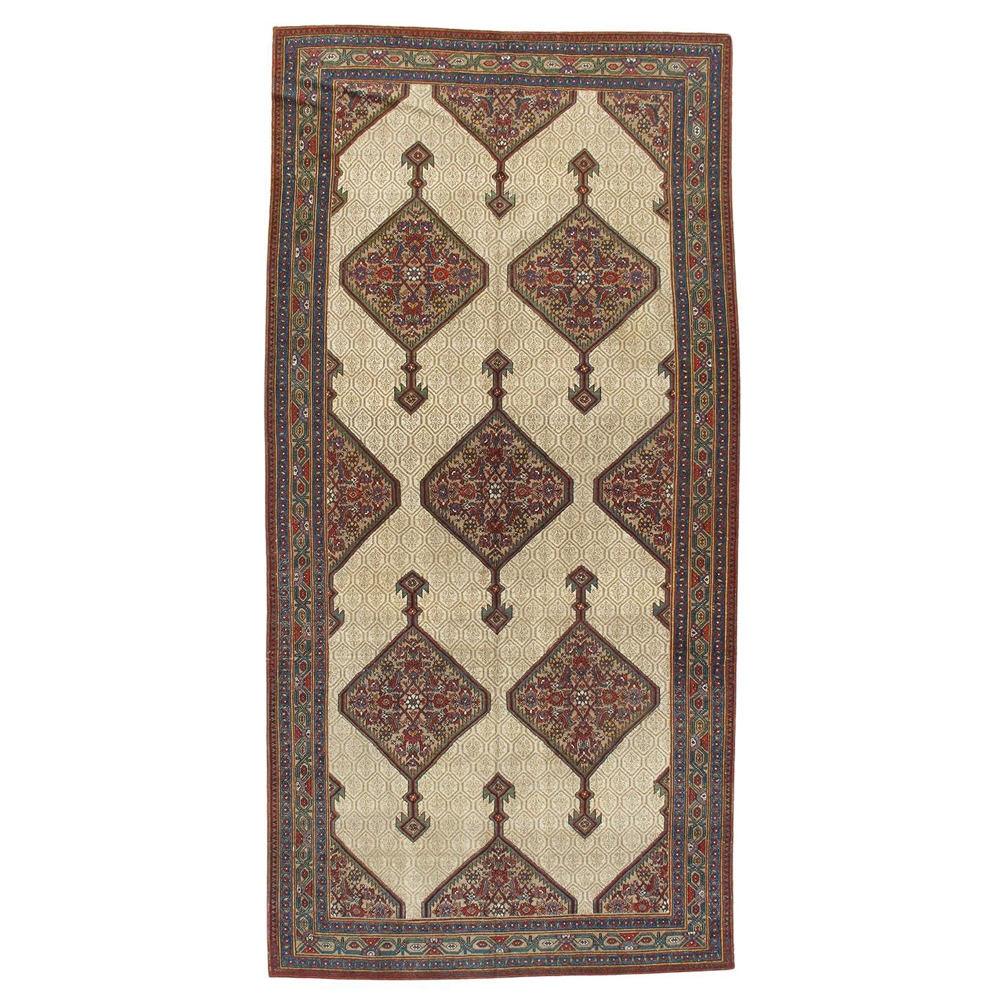 Antique Ivory Serab Runner 7' x 13'7 For Sale