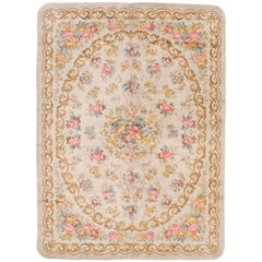 Antique Ivory Spanish Savonnerie Rug