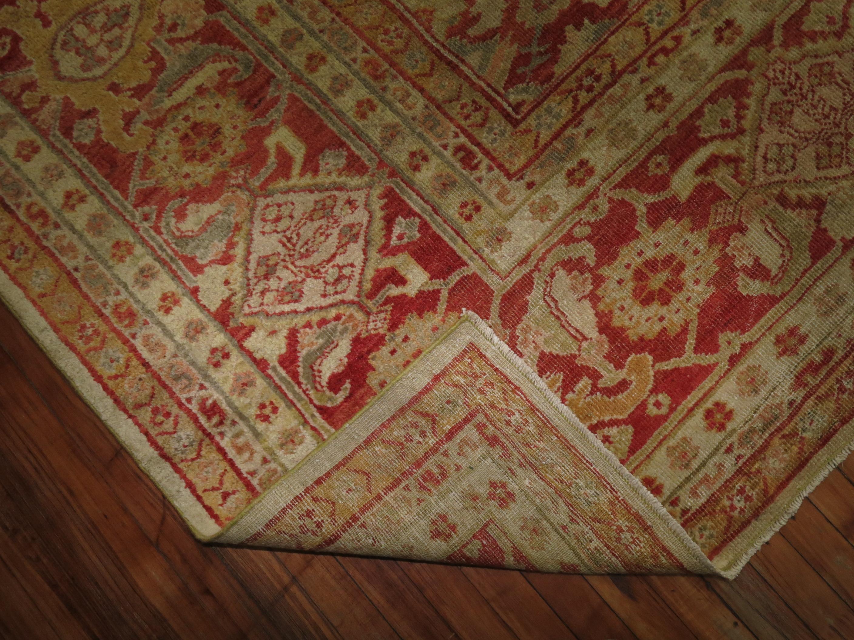 Antique Ivory Sultanabad Persian Carpet For Sale 4