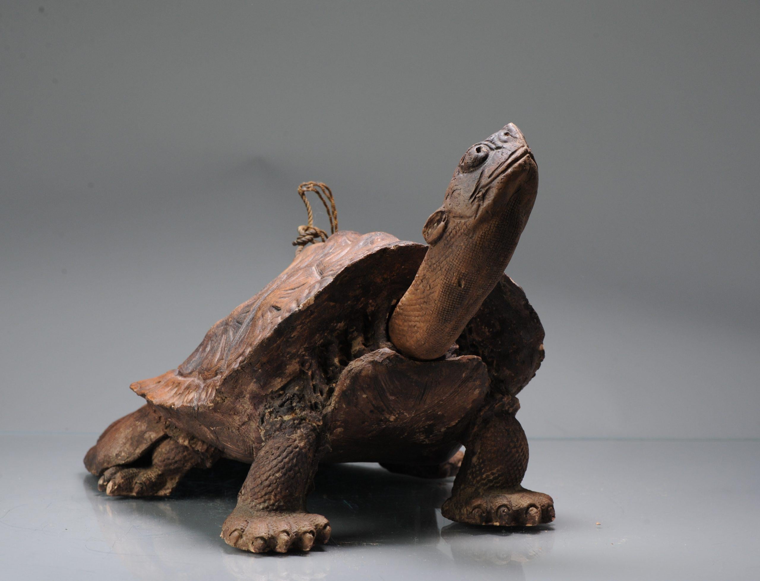 Antique Iwayaki Earthenware Edo Incense Burner of a Turtle 19th Century Japan For Sale 3