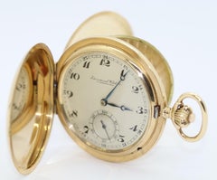Antique IWC Pocket Watch Hunter 14 Karat Gold