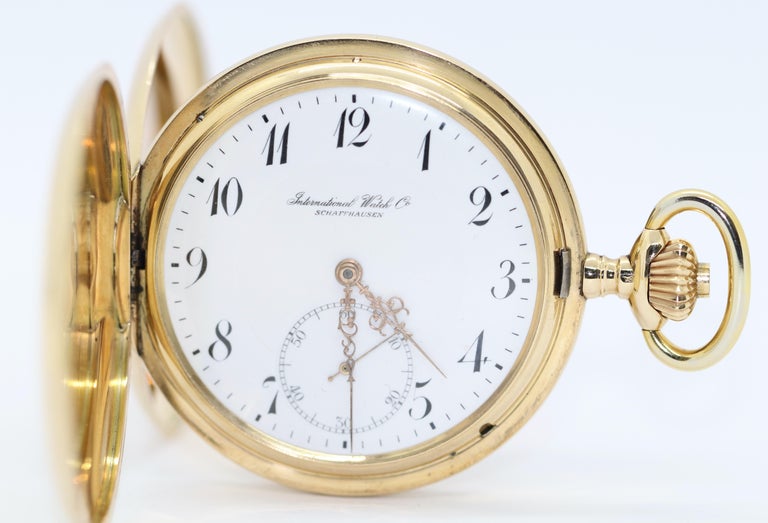 Antike IWC Taschenuhr Hunter 14 Karat Gold bei 1stDibs Deutschland