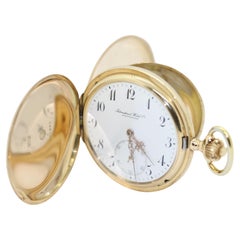 Vintage IWC Pocket Watch Hunter 14 Karat Gold