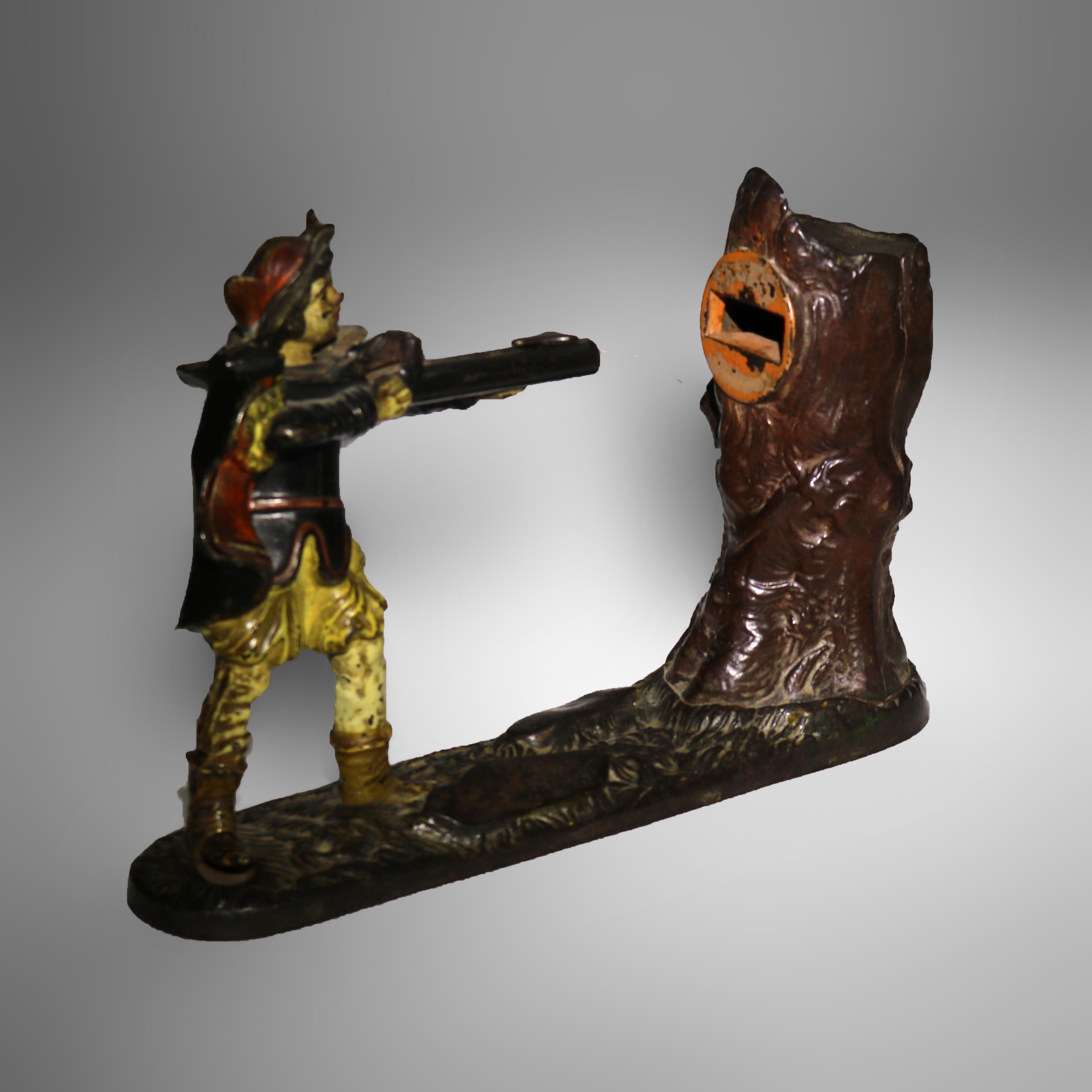 Antique J. E. Stevens Creedmoor Mechanical Bank Unsigned C1877.   
Measures- 10.5
