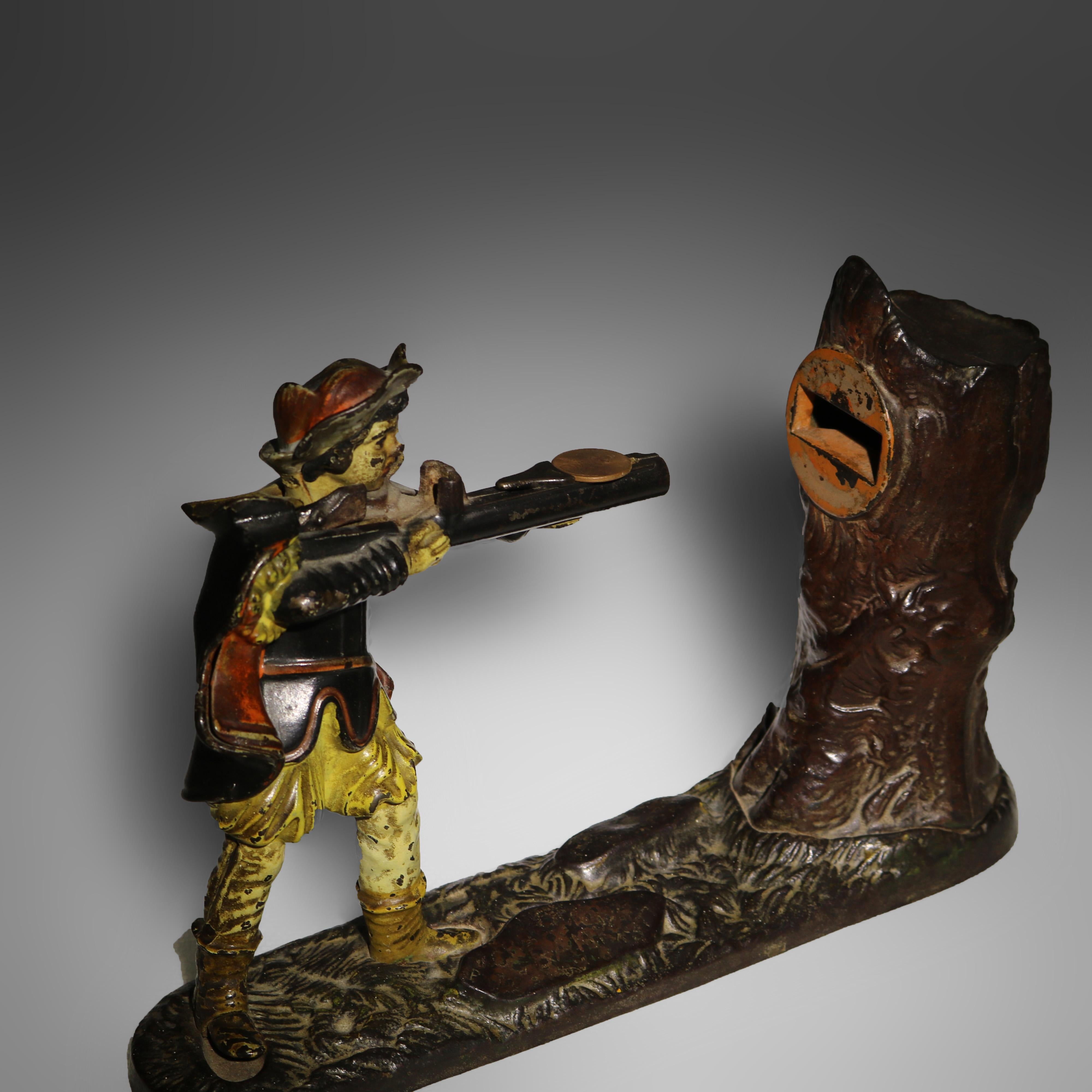 Antique J. E. Stevens Creedmoor Mechanical Bank C1877 In Good Condition For Sale In Big Flats, NY