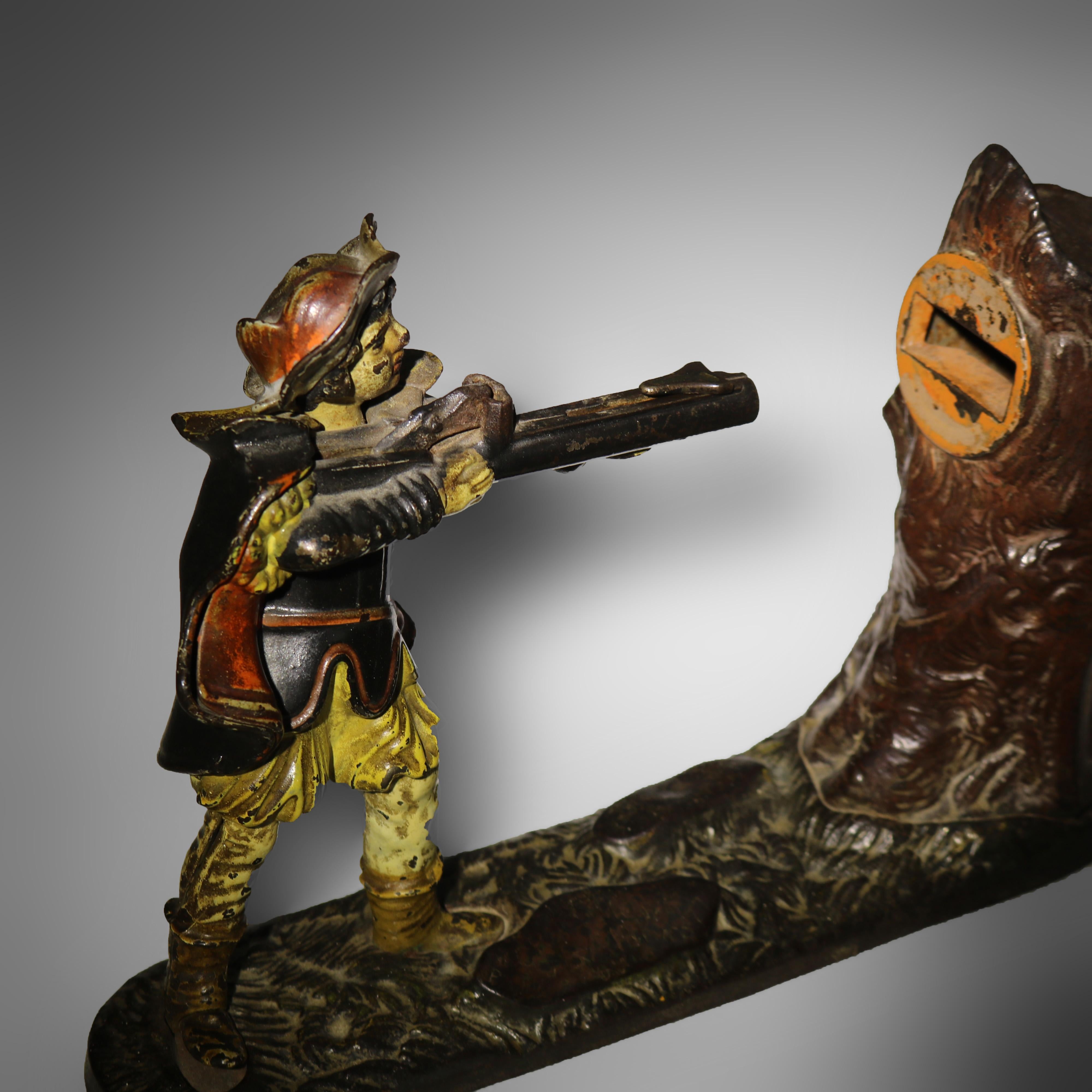 Antique J. E. Stevens Creedmoor Mechanical Bank C1877 For Sale 1