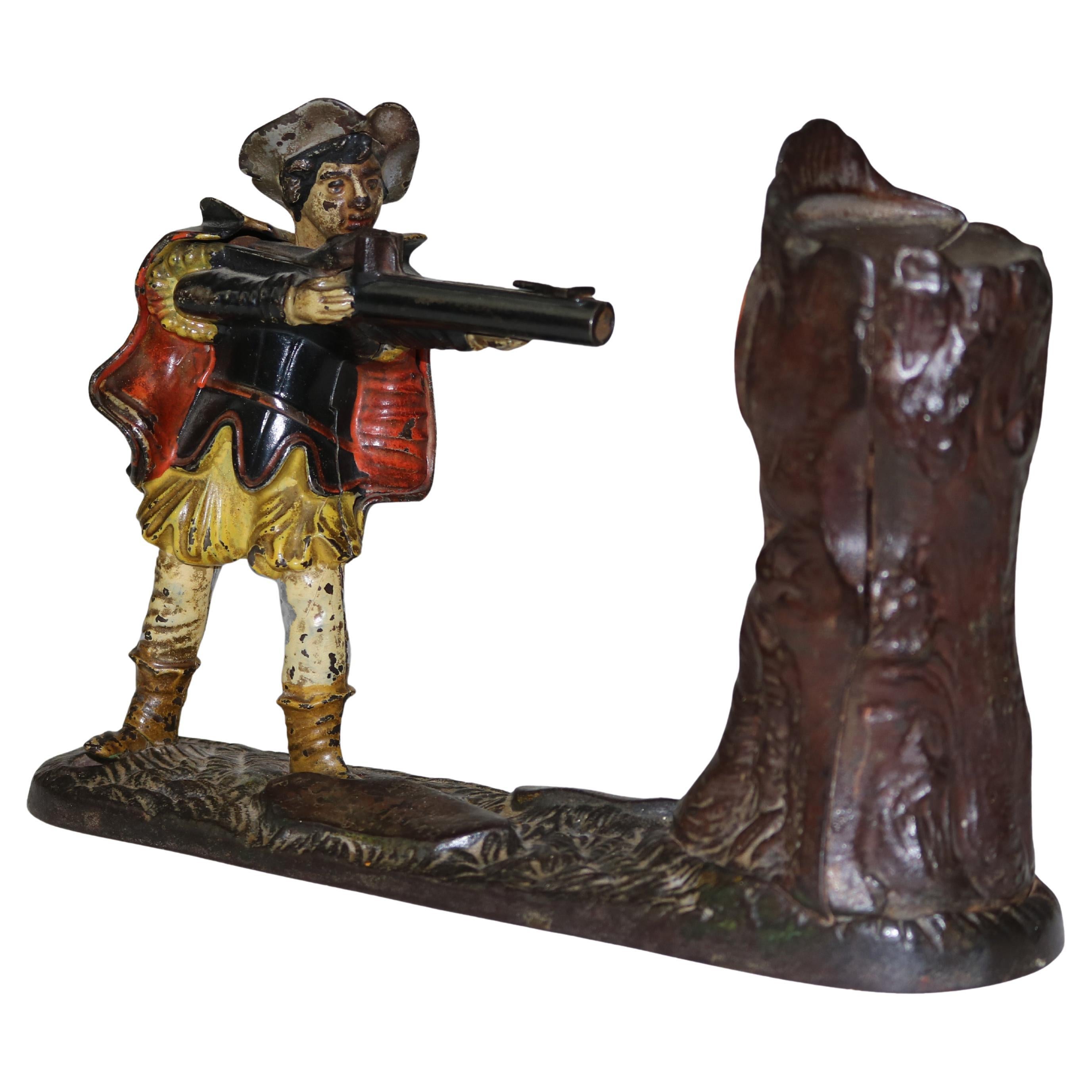 Ancienne tirelire mécanique J. E. Stevens Creedmoor C1877