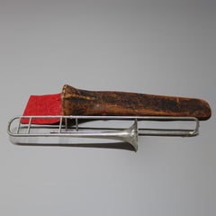 Antique J Fischer NY Professional Grade Nickel-Plated Brass Jazz Trombone