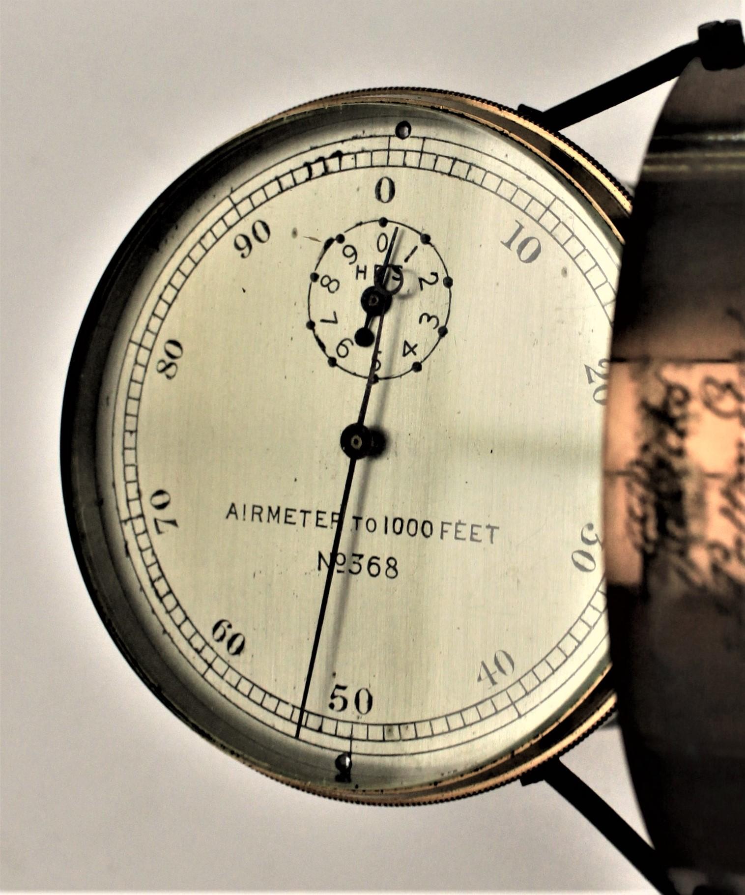 Métal J. Hicks London Brass Scientific Air Meter Instrument avec étui en bois