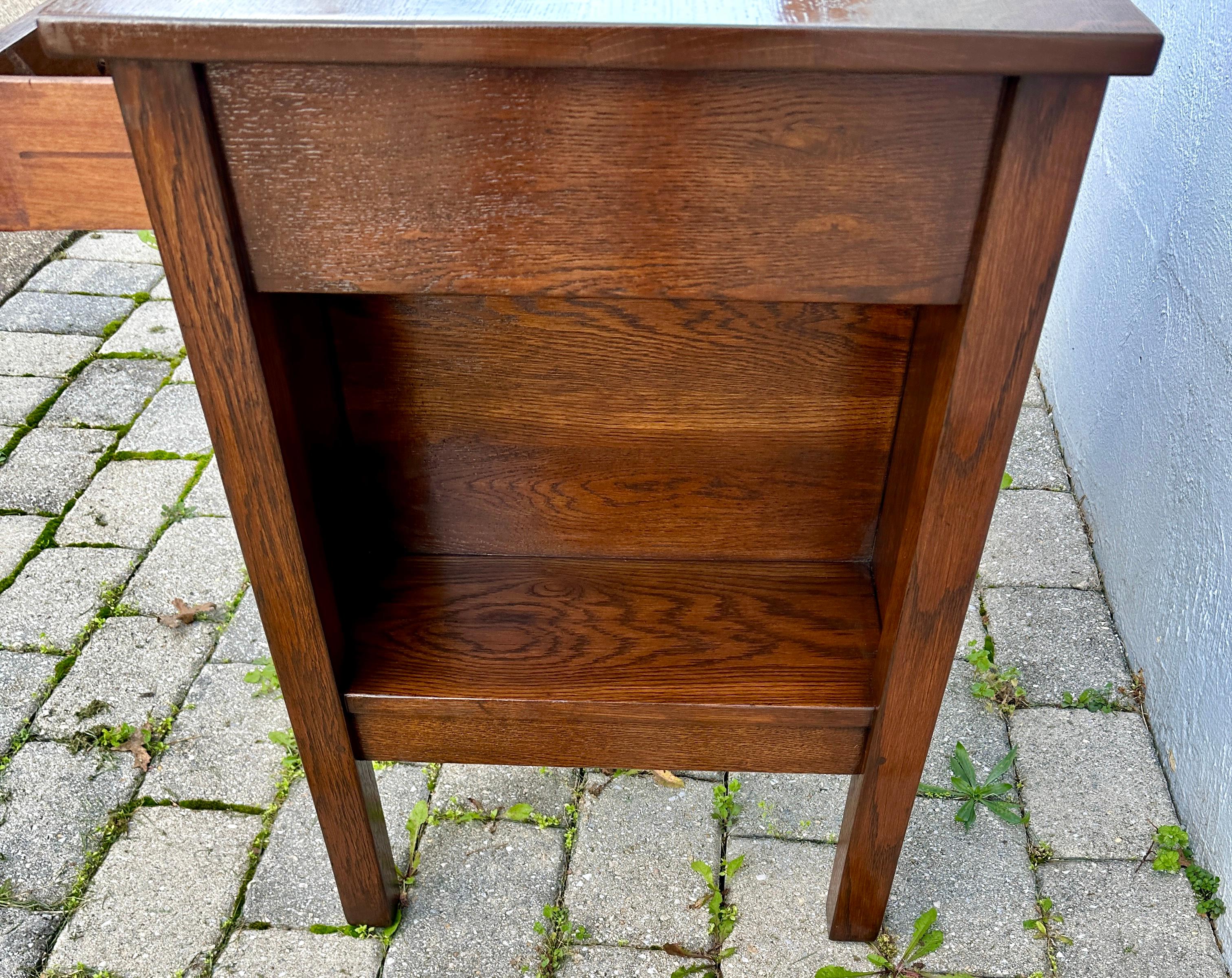 This is a nice J. M. Young & Sons Desk with book holder on each side, in good condition from year 1910.  It has been refinished. No repair or replaced parts. Sturdy and Strong - 


With good selection of oak.

WE ARE HAVING A SPECIAL