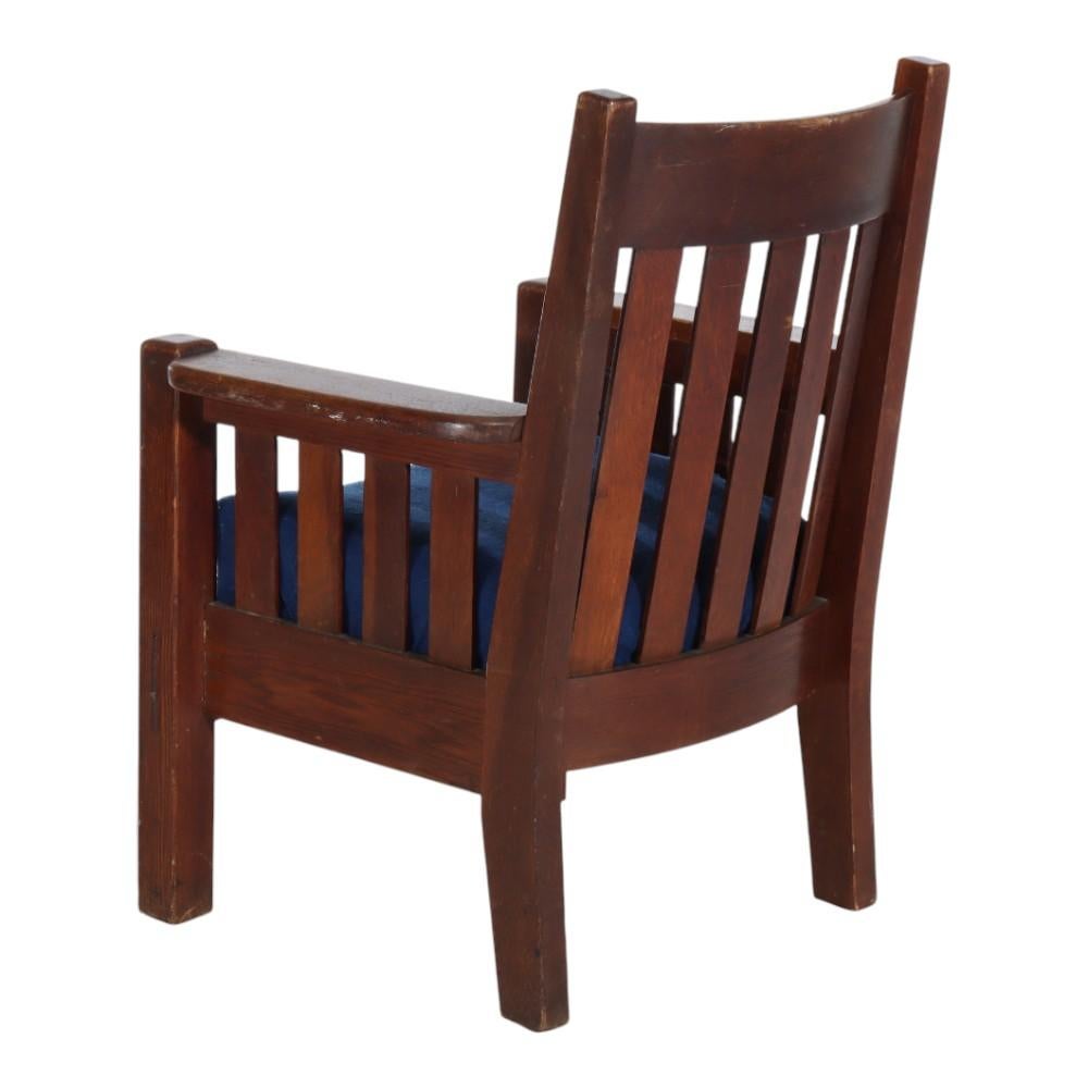 Sillón antiguo J. M. Young o Stickley School Mission Oak c1920 Artes y manualidades en venta