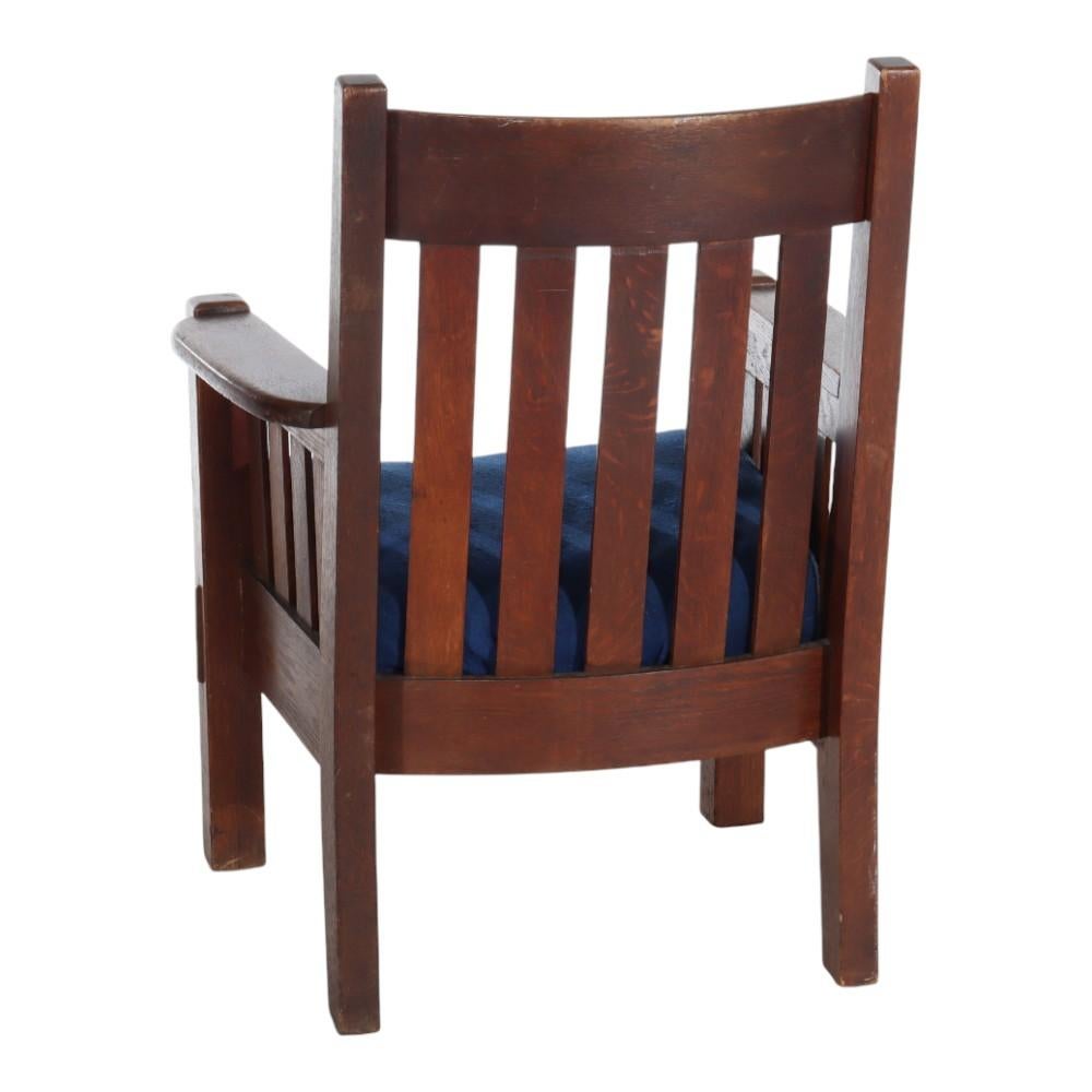 Sillón antiguo J. M. Young o Stickley School Mission Oak c1920 en Bueno estado para la venta en Big Flats, NY