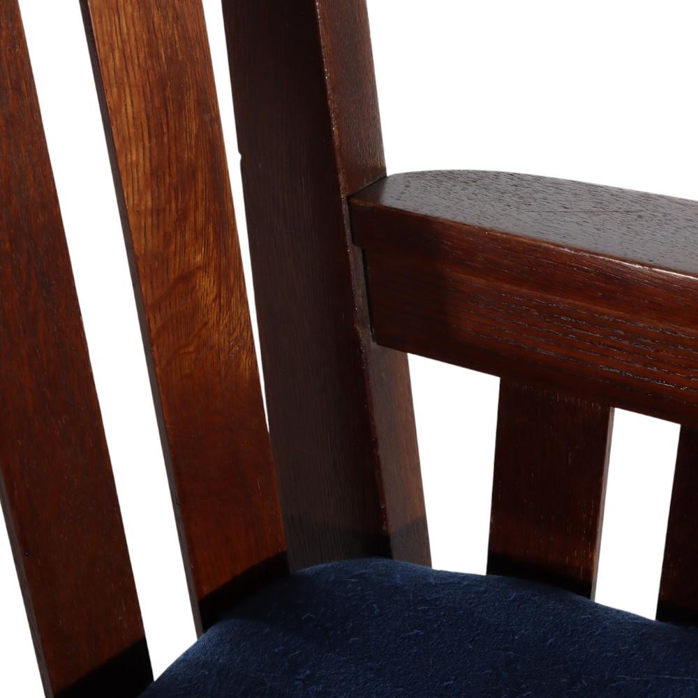 Sillón antiguo J. M. Young o Stickley School Mission Oak c1920 Roble en venta