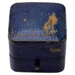 Caja antigua de anillos de cuero de J. P. Davis, de Boston