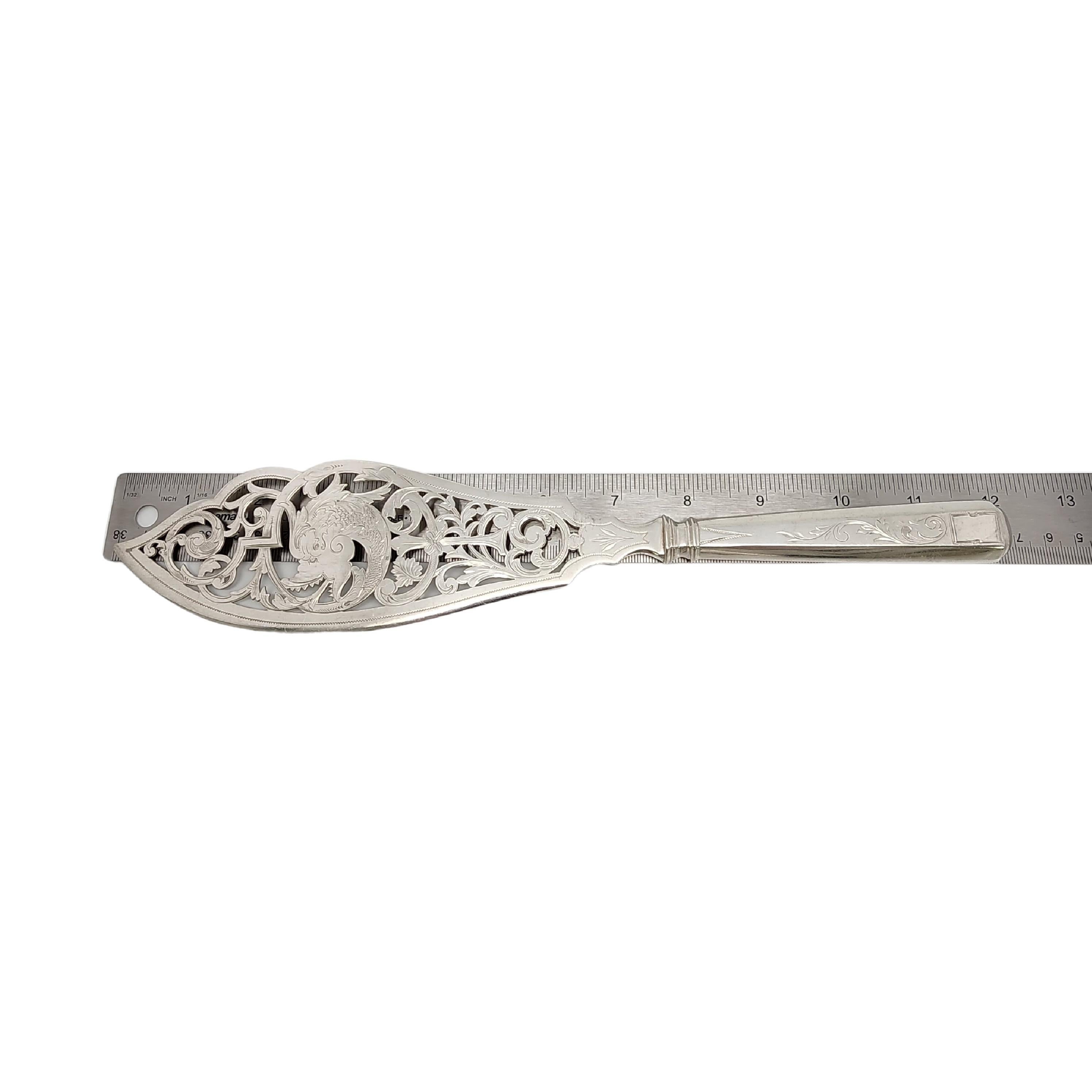 Antico set di forchette e coltelli JA van Kempen Dutch 833 Silver Fish Serving Set #15657 in vendita 6