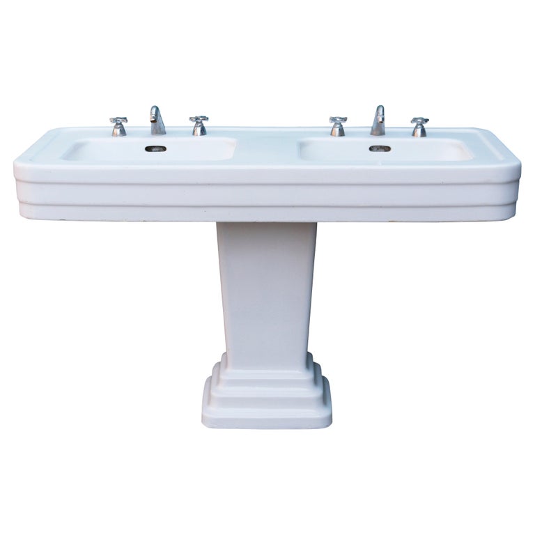 Twin Pedestal Sink Installation
