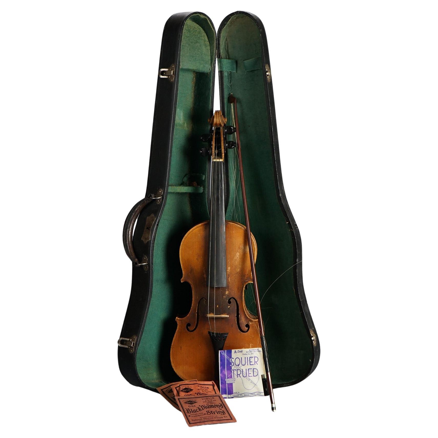 Antike Jacob Steiner School Cremonae- Violine, Schleife und Etui, um 1900