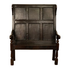 Antique Jacobean 17th Century Oak Settle Bench Shakespeare Ann Hathaway 1610