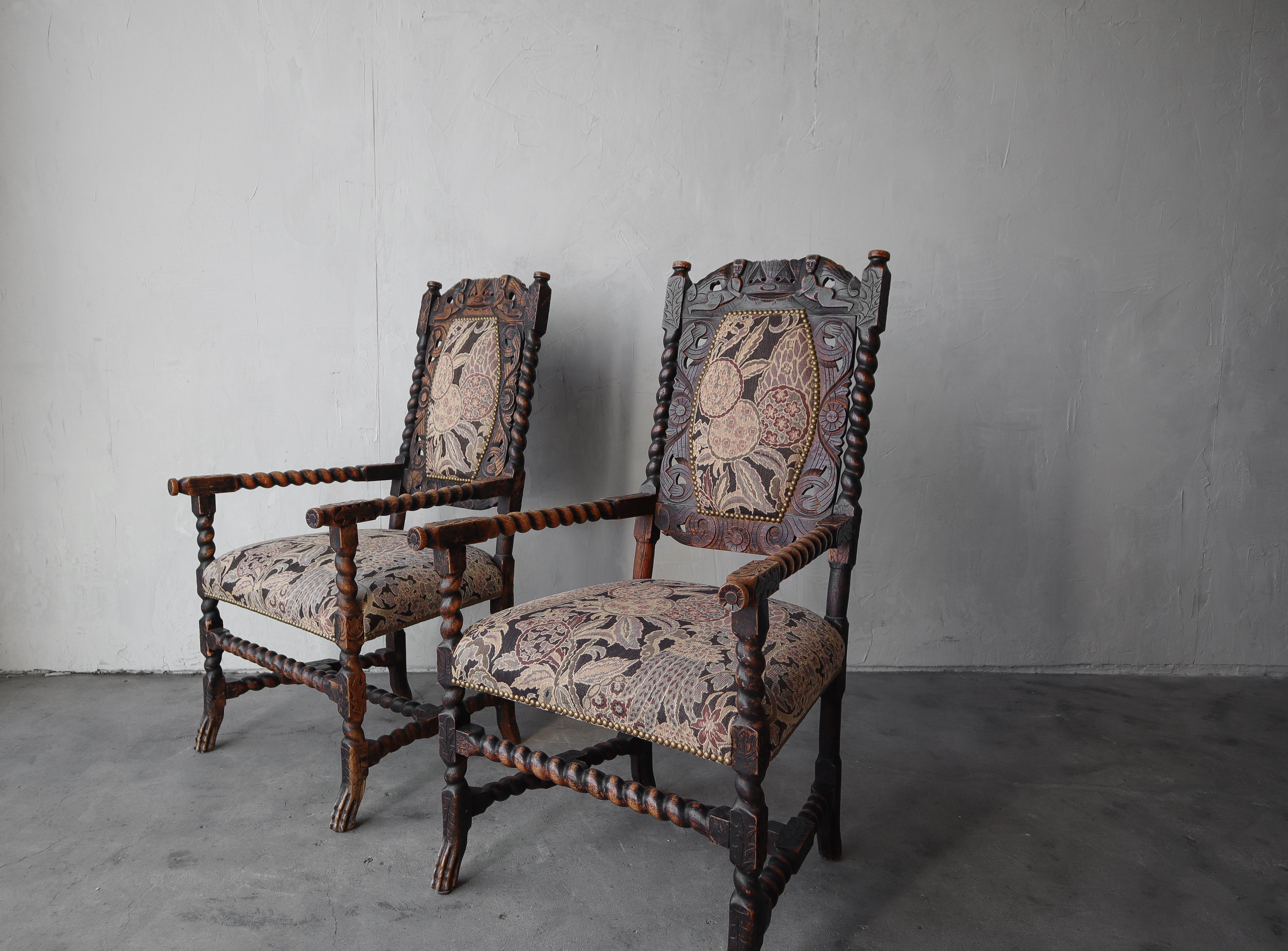 old wooden chairs with arms