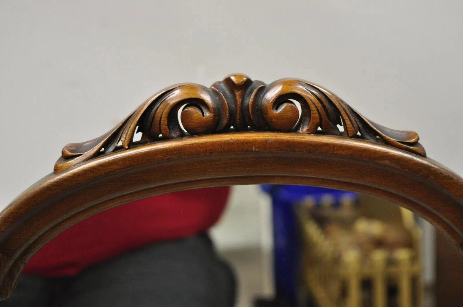Unknown Antique Jacobean Depression Era Walnut Vanity Dresser Pivoting Shaving Mirror For Sale